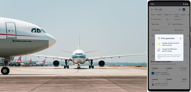 Google rembourse la différence si le prix du billet d’avion baisse avant le départ