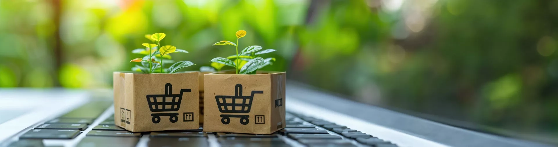 Des plantes poussent dans des cartons écologiques