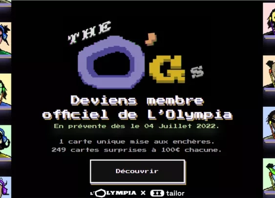L’Olympia met en vente des cartes de membre VIP en NFT