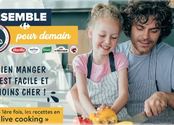 Carrefour s’allie à 5 grandes marques pour proposer des recettes en « live cooking »