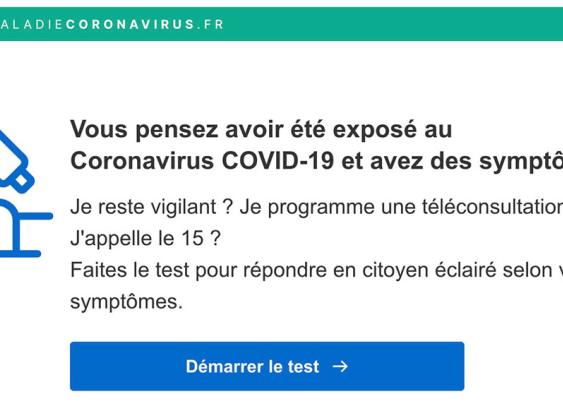 Un site évalue les symptômes du coronavirus et oriente les patients